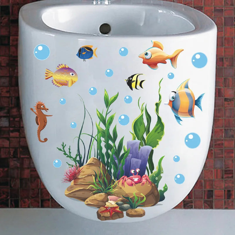Green Plant Leaves Bathroom Toilet Sticker WC Closestool Wall Sticker Self Adhesive Mural Beautify Flower Home Decoration Decals-HomeDecorDecals_com