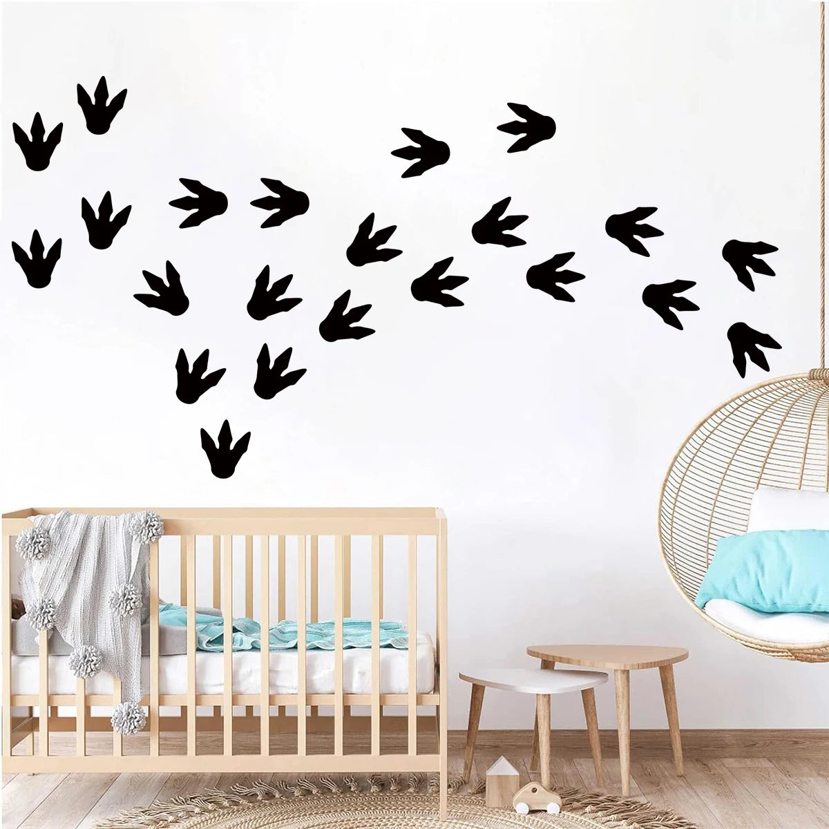 2pcs Cute Footprints Silhouettes Wall Stickers for Kids Room Living Room Wall Decals Bedroom Decoration Child Home Decor DIY-HomeDecorDecals_com