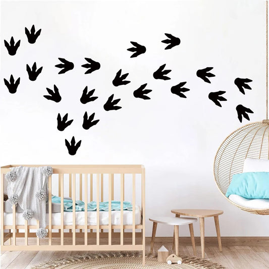 2pcs Cute Footprints Silhouettes Wall Stickers for Kids Room Living Room Wall Decals Bedroom Decoration Child Home Decor DIY-HomeDecorDecals_com