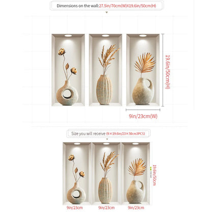 Golden Decorative Flower Vase Wall Decal | Home Decor displayed in room decor by HomeDecorDecals.