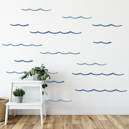 Close-up view of Cartoon Wavy Wall Decal | Room Decor by HomeDecorDecals.
