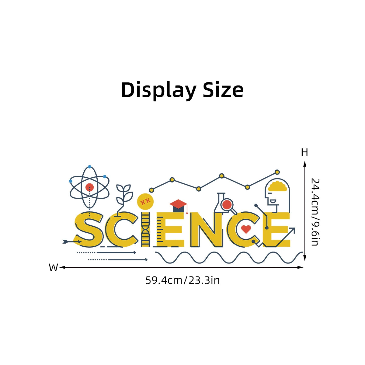 1Pc Cartoon "science" Text Laboratory Wall Decals Study Room Decoration Classroom Wall Stickers for Kids Room Children's Home-HomeDecorDecals_com