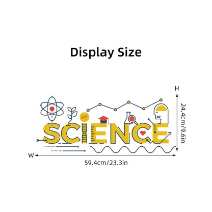 1Pc Cartoon "science" Text Laboratory Wall Decals Study Room Decoration Classroom Wall Stickers for Kids Room Children's Home-HomeDecorDecals_com