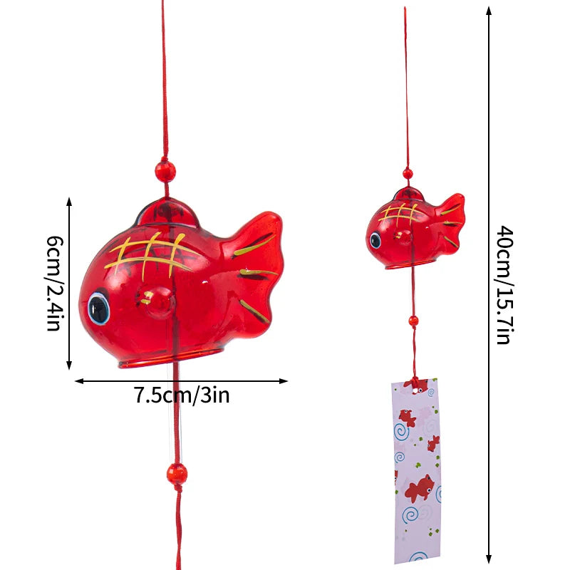 Stained Glass Wind Chimes Small Golden Fish Wind Chimes Can DIY Hand-painted Outdoor Hanging Ornaments Birthday Gift Crafts-HomeDecorDecals_com