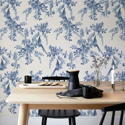 Blue Bird Floral Wall Decal | Home Decor by HomeDecorDecals.