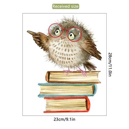 Cute Owl Books Wall Stickers PVC Kids Room Decor-HomeDecorDecals_com