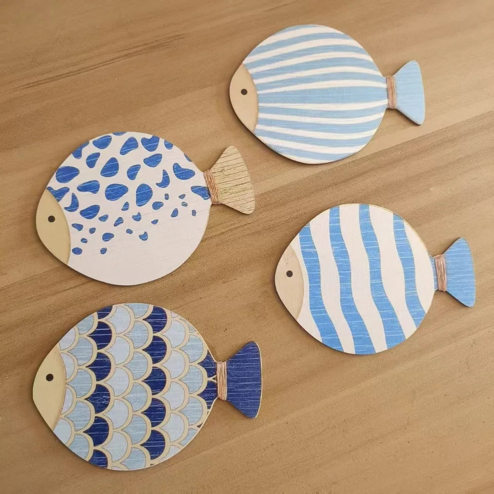 Wooden Ocean Fish Wall Hanging Ornaments | Home Decor removable peel and stick wall decal by HomeDecorDecals.