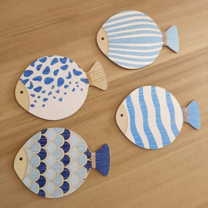 Wooden Ocean Fish Wall Hanging Ornaments | Home Decor removable peel and stick wall decal by HomeDecorDecals.