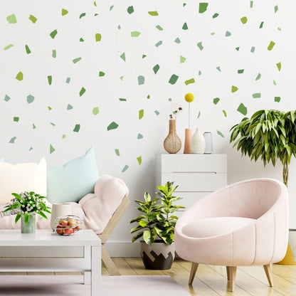 Close-up view of Green Terrazzo Pattern Wall Decal | Home Decor by HomeDecorDecals.