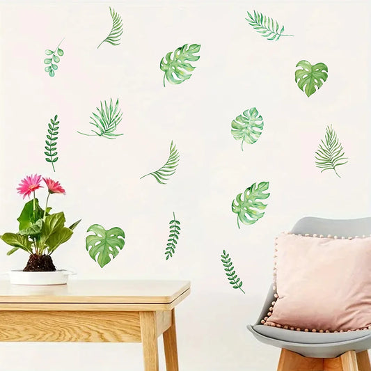 Cartoon Leaf Wall Decal | Home Decor removable peel and stick wall decal by HomeDecorDecals.
