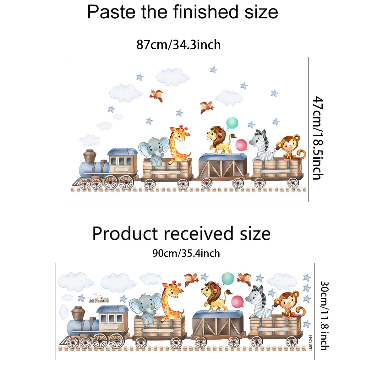 Cartoon Animals Riding On Small Trains Wall Stickers With Movable Stickers For Decorating Posters And Murals In Children's Roo-HomeDecorDecals_com