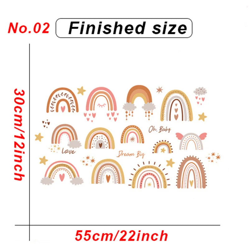 1x Cartoon Arch Rainbow DIY Wall Stickers for Baby Room Kids Bedroom Nursery Window Decor Removable PVC Decals Home Pieces Mural-HomeDecorDecals_com
