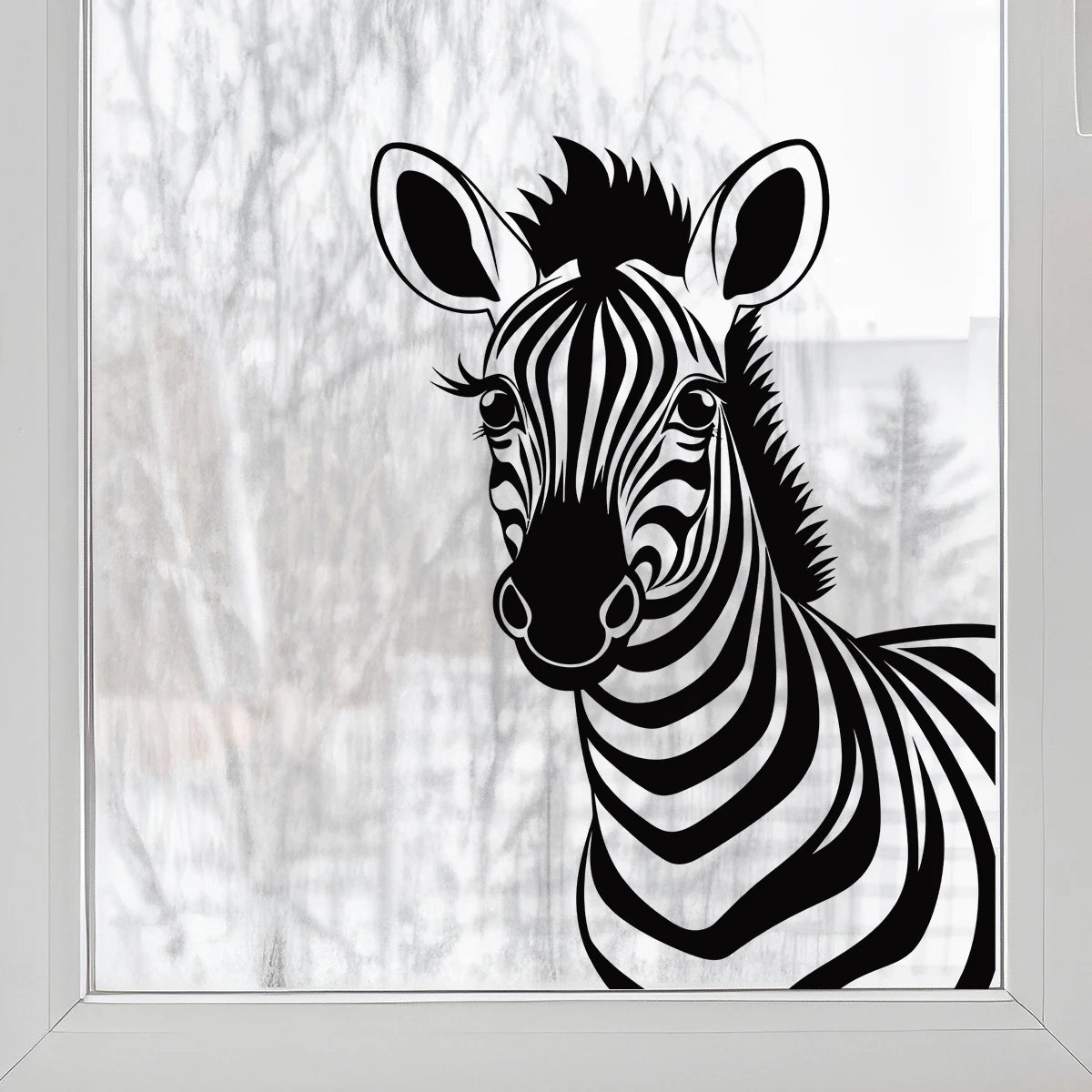 Zebra Silhouette Window Decal | Room Decor design details by HomeDecorDecals.
