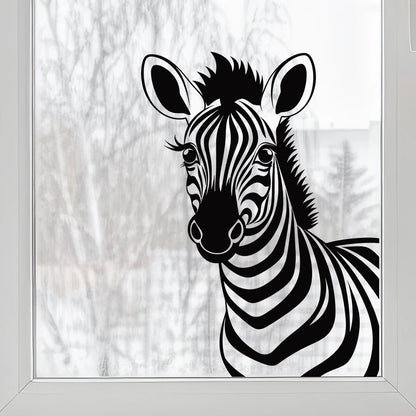 Zebra Silhouette Window Decal | Room Decor design details by HomeDecorDecals.