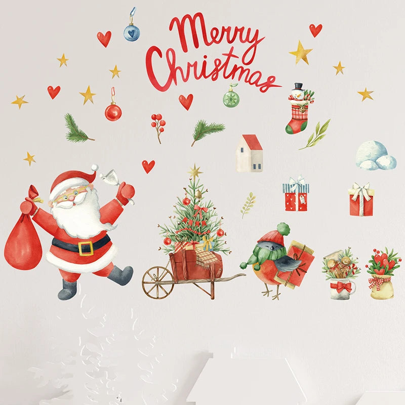 Christmas Red Santa Claus Flower Wall Decal | Home Decor christmas wall decal by HomeDecorDecals.
