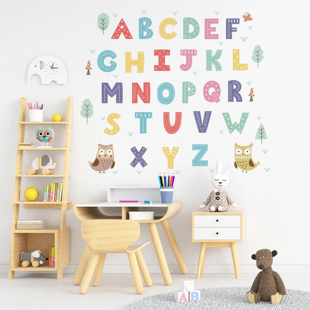 Cartoon Alphabet Wall Stickers Kids Room Decor-HomeDecorDecals_com