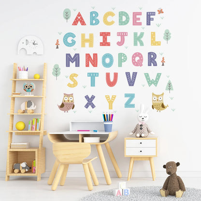 Cartoon Alphabet Wall Stickers Kids Room Decor-HomeDecorDecals_com