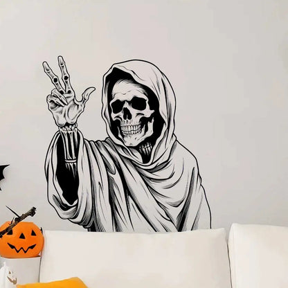 Black Cape Skull Pattern Wall Decal | Home Decor design details by HomeDecorDecals.