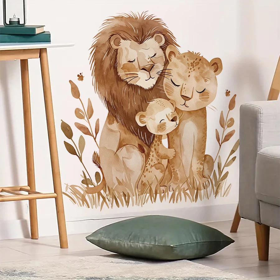 Additional view of Lion Family Wall Decal | Home Decor by HomeDecorDecals.