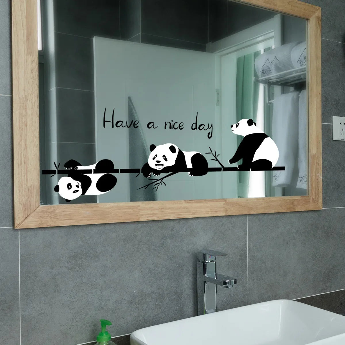 Bamboo Three Pandas Wall Decal | Home Decor by HomeDecorDecals.