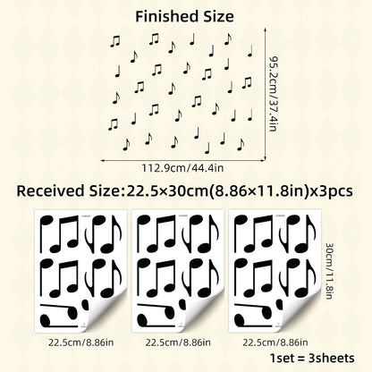 Additional view of Music Note Patterns Wall Decal | Home Decor by HomeDecorDecals.