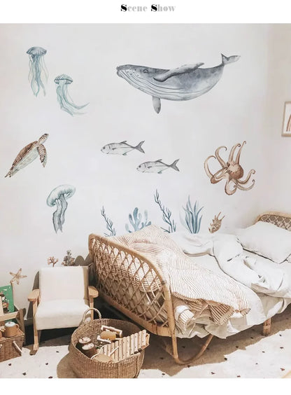 Detailed look at Underwater Sea Animals World Wall Decal | Home Decor by HomeDecorDecals.