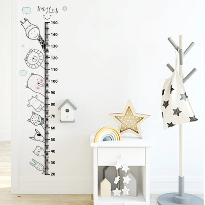 Simple Line Animals Cartoon Height Ruller Wall Stickers Grow Up Height Measure Wall Decals for kis Room Living Room Bedroom PVC-HomeDecorDecals_com