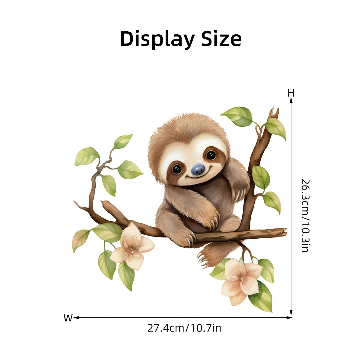 1Pc Cartoon Sloth on Branch Cute Animal Wall Stickers Kids Room Wall Decals Living Baby Room Decor Bedroom Child Home Decoration-HomeDecorDecals_com