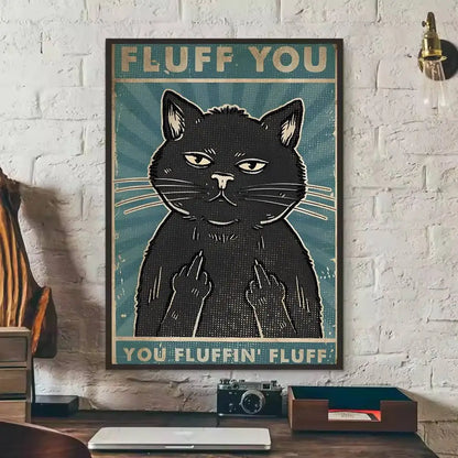 Cute Black Cat Art Are Poster Self-adhesive Art Waterproof Paper Sticker Coffee House Bar Dorm Room Wall Decor-HomeDecorDecals_com