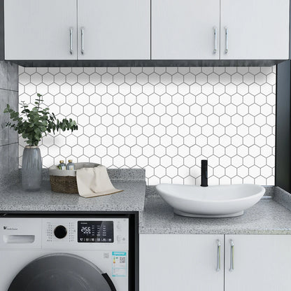 Close-up view of Large Hexagonal Wall Tiles | Home Decor by HomeDecorDecals.