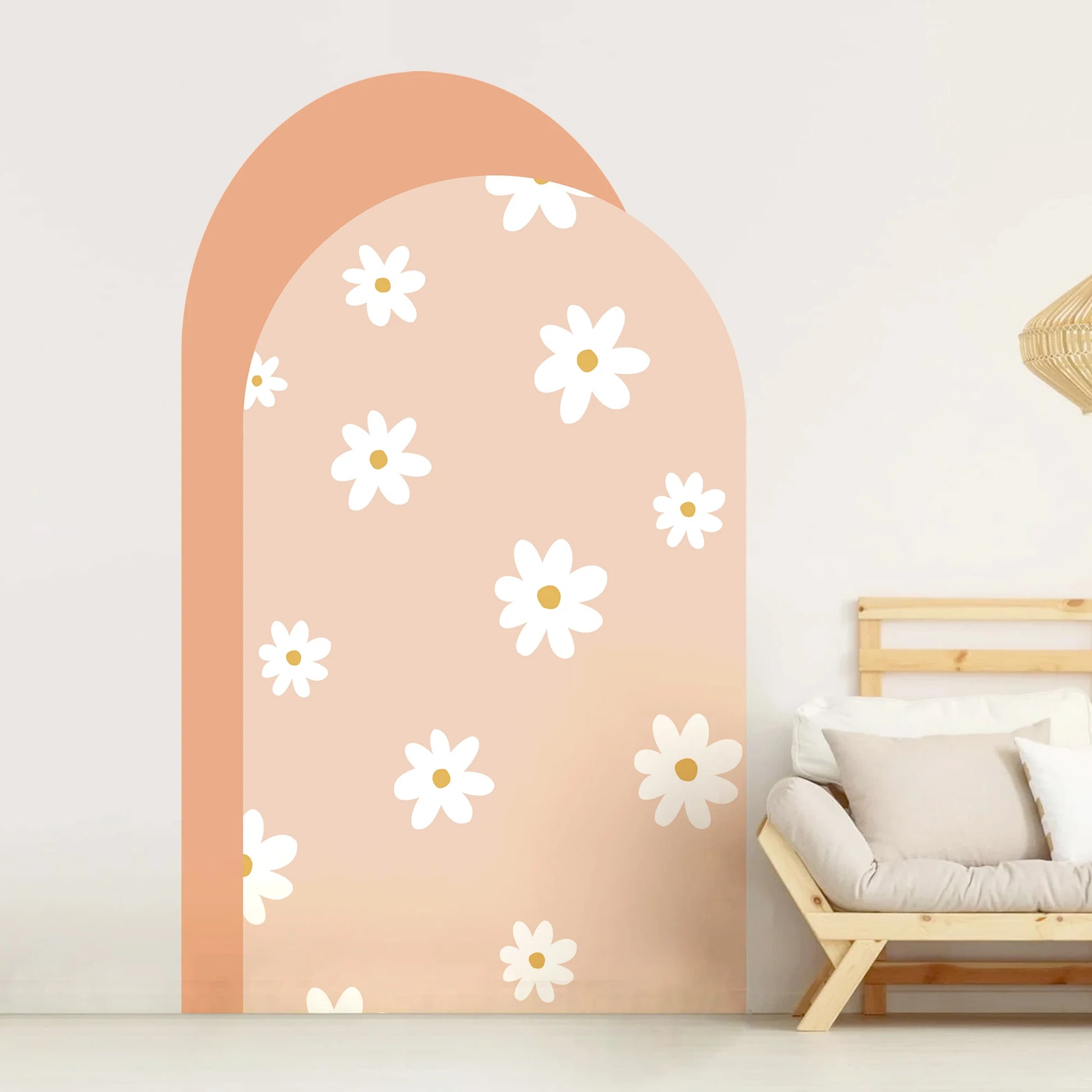Boho Flowers Arch Wallpaper Nursery Decal Children's Room Baby Sticker Kids Bedroom Living Vinyl Home Decoration Peel and Stick-HomeDecorDecals_com
