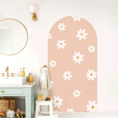 Boho Flowers Arch Wallpaper Nursery Decal Children's Room Baby Sticker Kids Bedroom Living Vinyl Home Decoration Peel and Stick-HomeDecorDecals_com