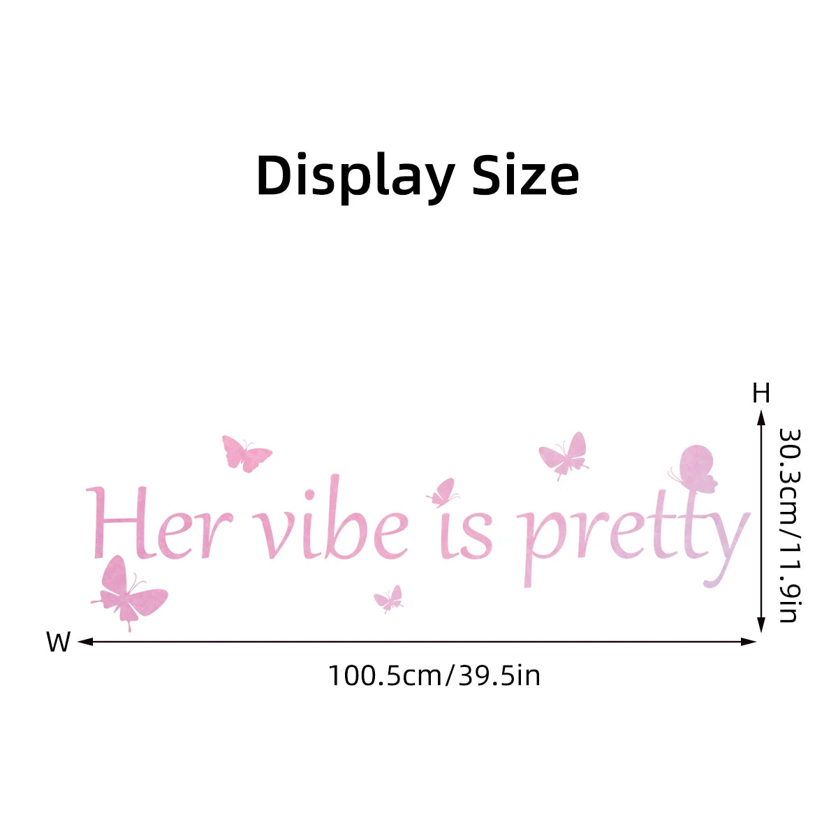 Pink "Her Vibe Is Pretty" Text Wall Decal | Room Decor displayed in room decor by HomeDecorDecals.