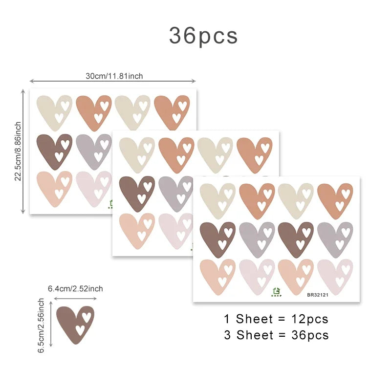 Heart Shape Boho Style Wall Decal | Home Decor displayed in room decor by HomeDecorDecals.