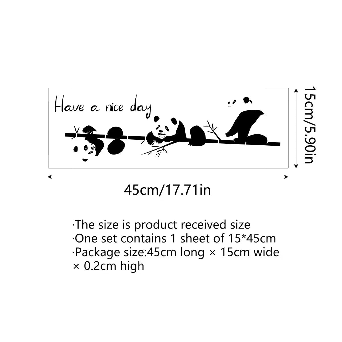 Bamboo Three Pandas Wall Decal | Home Decor design details by HomeDecorDecals.