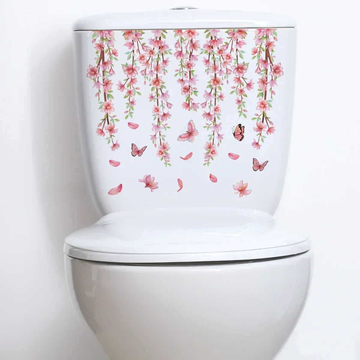 Plant Leaves Wall Sticker Toilet Sticker WC Self Adhesive Mural Beautify Flower Home Decoration Decals Refrigerator sticker-HomeDecorDecals_com