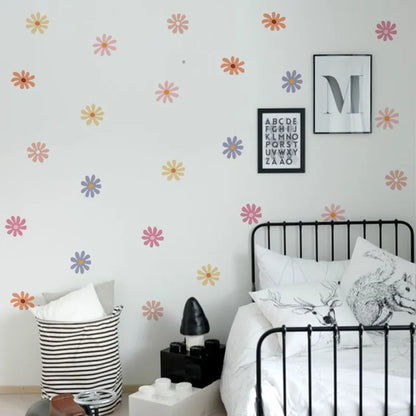 Close-up view of Daisy Floral Interior Wall Decal | Home Decor by HomeDecorDecals.