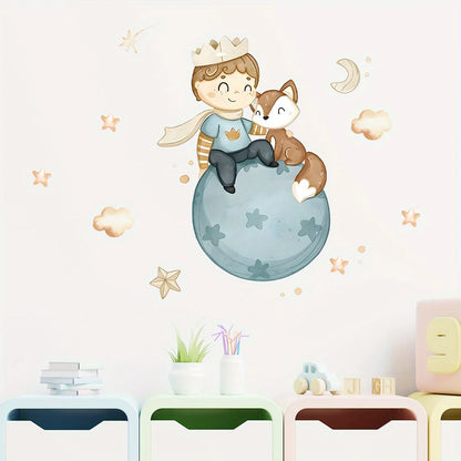 Prince Fox Balloon Wall Decal for Kids-HomeDecorDecals_com