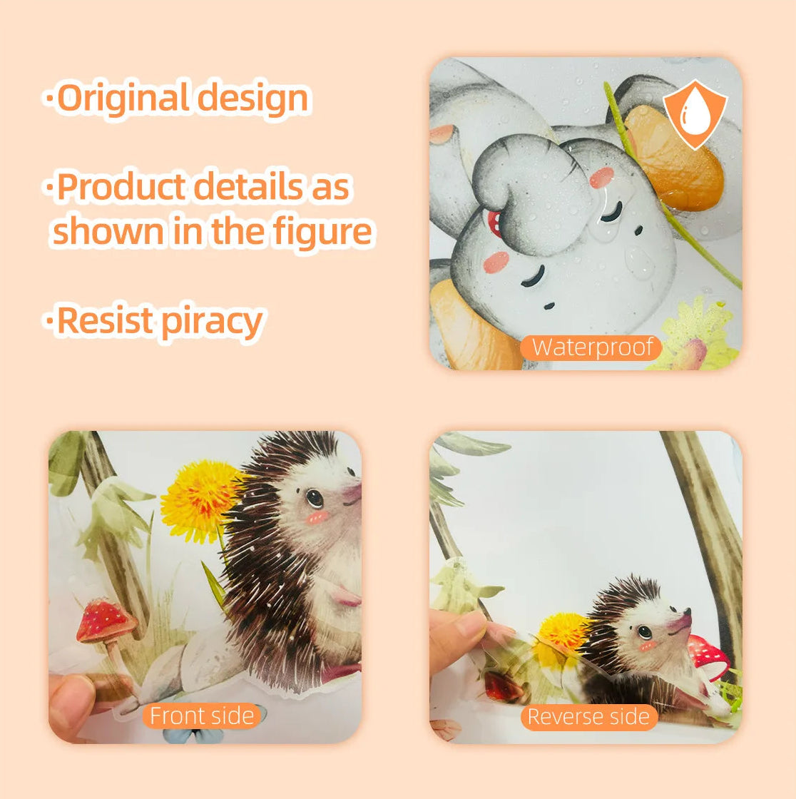 Forest Animals Wall Stickers Cartoon Fox Hedgehog Pine Tree Vinyl Decals for Children's Room Baby Bedroom Home Wall Decoration-HomeDecorDecals_com