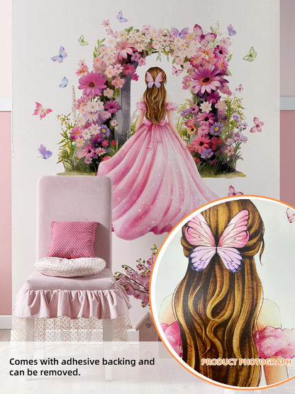 Princess Wall Decals, Butterfly Wall Decor, Peel and Stick Wall Stickers for Living Room, Dining Room, Kitchen-HomeDecorDecals_com