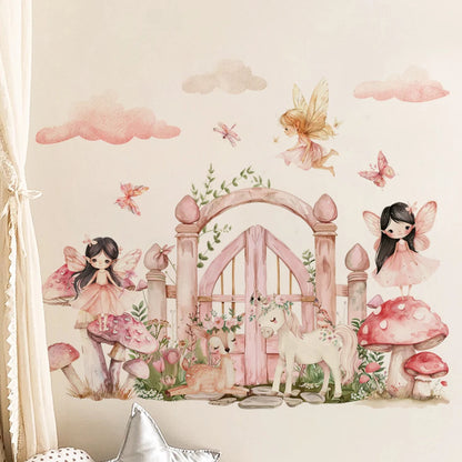Elf Princess Mushroom House Kids Wall Sticker-HomeDecorDecals_com