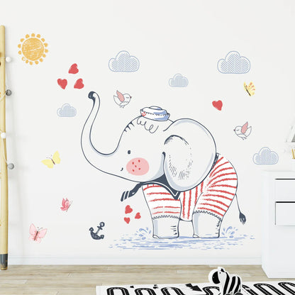 Children's Room Wall Stickers Cartoon Animals on Train Airplane Hot Air Balloon Wall Decals Baby Nursary Kindergarten Decoration-HomeDecorDecals_com