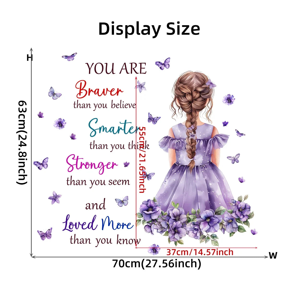 Cartoon Purple Flower Girls Wall Decal-HomeDecorDecals_com