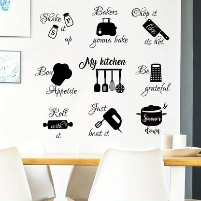 3pcs Set Kitchenware Pattern Wall Decals Living Room Decoration Kitchen Wall Stickers Home Decor Bedroom Accessories-HomeDecorDecals_com