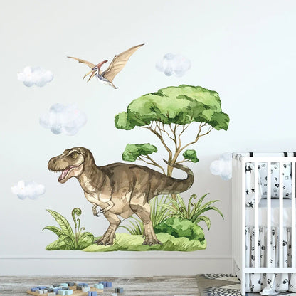 Watercolor Dinosaur Wall Sticker PVC Kids Room Decor-HomeDecorDecals_com
