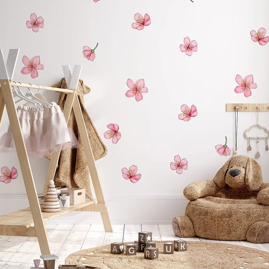 Pink Sakura Flowers Wall Decal | Home Decor removable peel and stick wall decal by HomeDecorDecals.