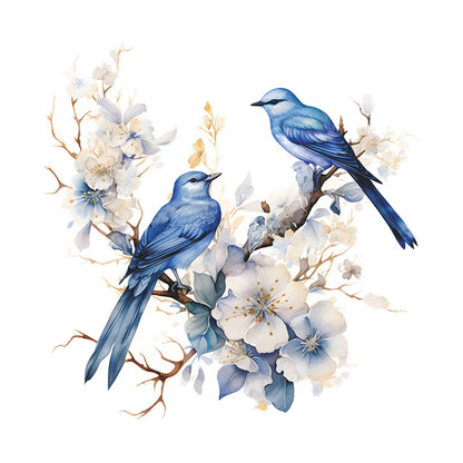 Additional view of Branches Flower and Birds Wall Decal | Home Decor by HomeDecorDecals.