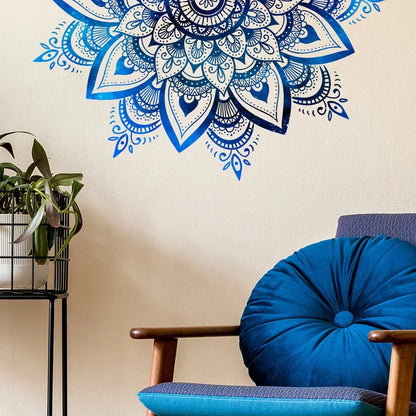 Mandala Lotus Flower Datura Zen Wall Decal | Home Decor displayed in room decor by HomeDecorDecals.