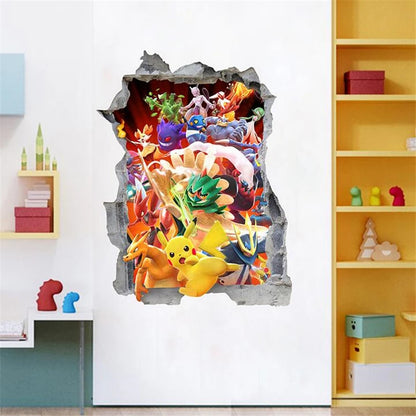 3D Cartoon Pikachu Wall Sticker for Kids Room Decor-HomeDecorDecals_com