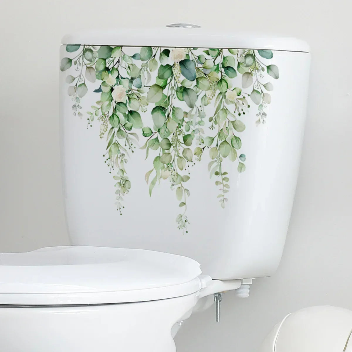Plant Leaves Wall Sticker Toilet Sticker WC Self Adhesive Mural Beautify Flower Home Decoration Decals Refrigerator sticker-HomeDecorDecals_com
